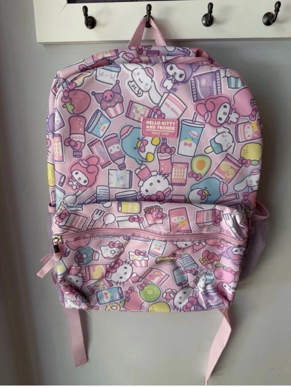 NWT Sanrio Hello Kitty and Friends Snack Shop Pink Backpack Kawaii 16" Bookbag
